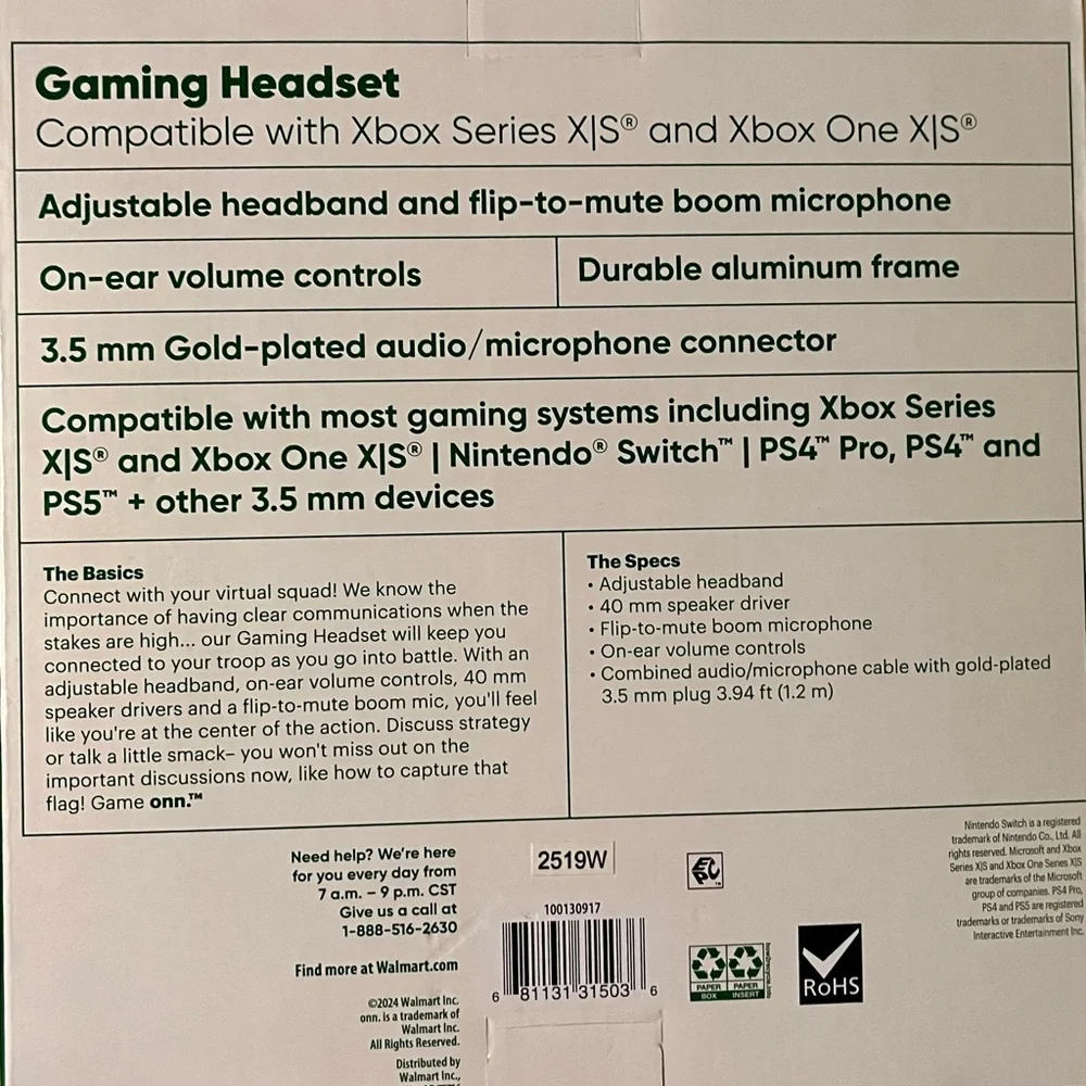 Game Onn Gaming Headset New In Box